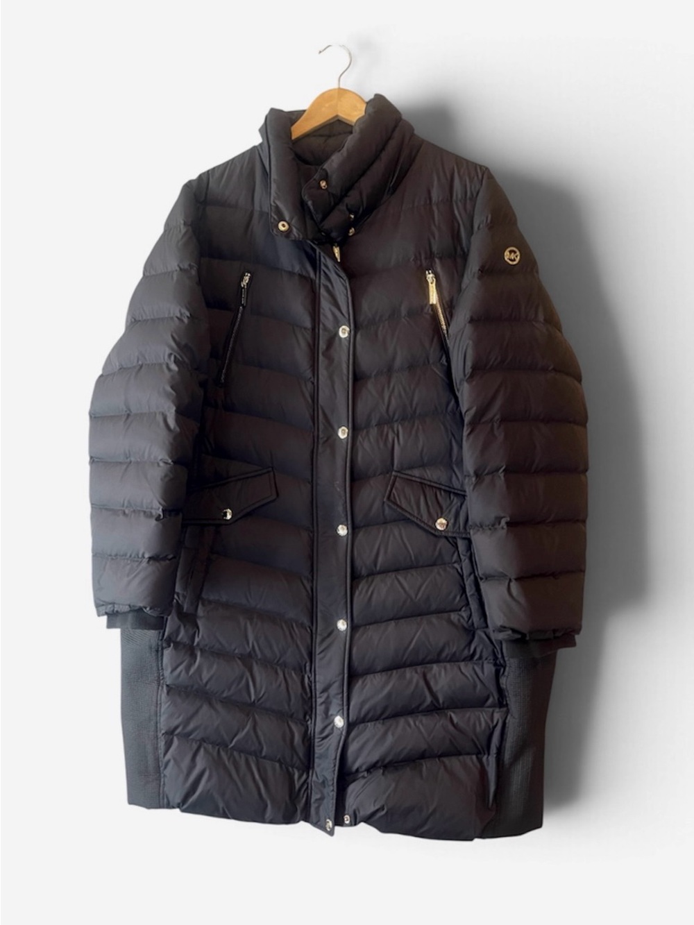 Women's Black Long Michael Kors Puffer Coat